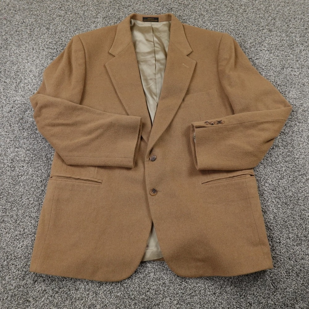 Savile Row Jacket Mens 46 Brown Beige Wool Camel Suit Top Blazer Sport Over Coat